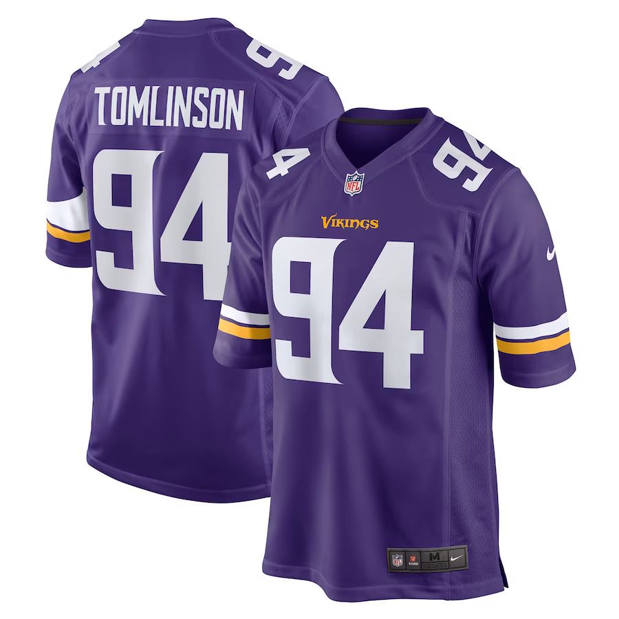 Men Minnesota Vikings #94 Dalvin Tomlinson Nike Purple Game NFL Jersey